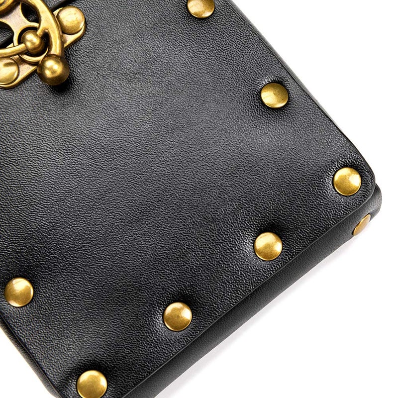 SUMGOGO Belt Pouch Waist Bag Fanny Pack Medieval Vintage Leather Pouch Cellphone Holder Holster Carry Belt Purse Pocket Casual Hiking Festival Renaissance Faire Costume Props Travel Wallet (Black) - Image 4